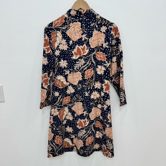 Spartina Nora Half-Zip Dress 1859 Lighthouse Starry Floral Slate Size Lg Stretch - Picture 5 of 6